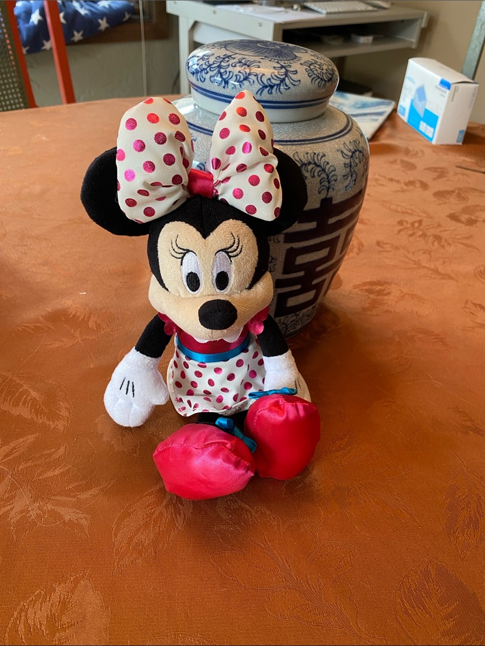 Disney Minnie Mouse Plush with Pink Polka-Dot Bow and Red Shoes